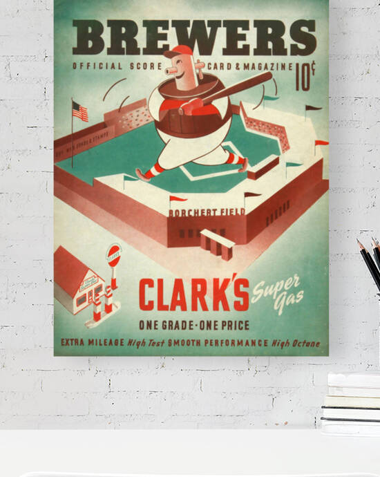 1943 MILWAUKEE BREWERS Program by The Dinger Studios