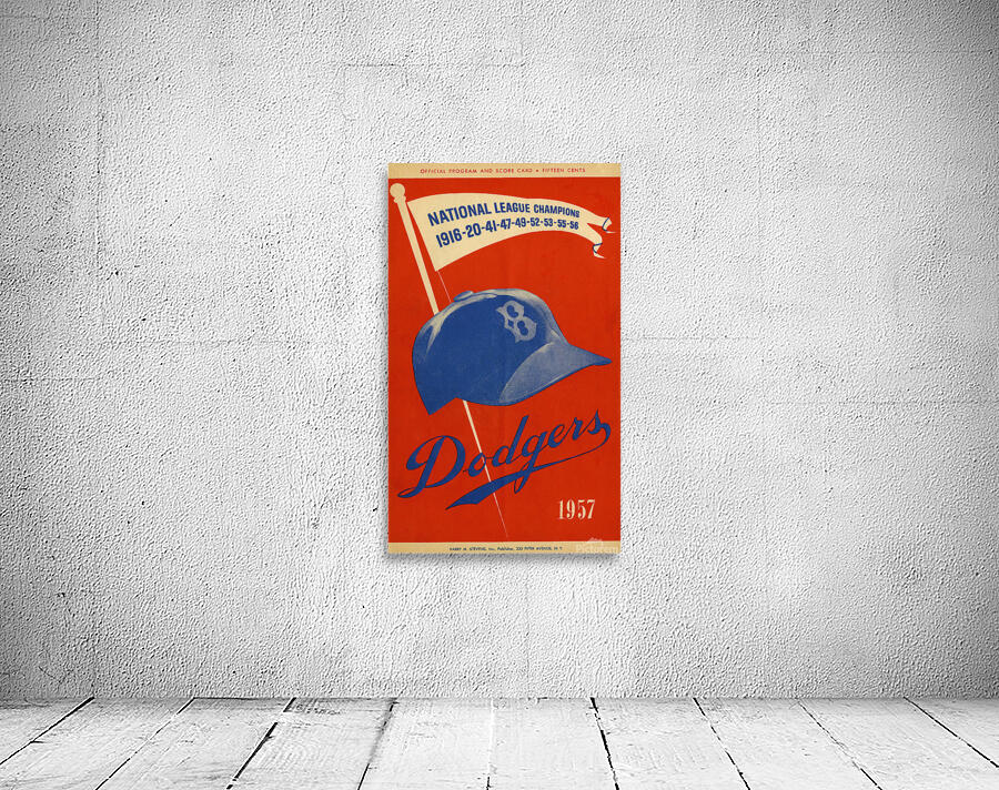 1957 BROOKLYN DODGERS Program Wall Preview