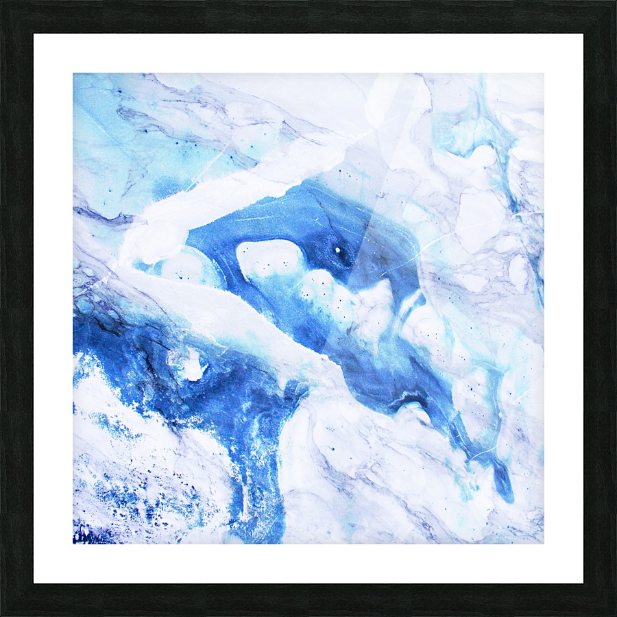 blue abstract marble Picture Frame print