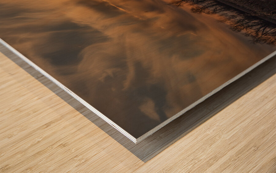 McLaughlin Bay Wildlife Reserve sunset Wood print