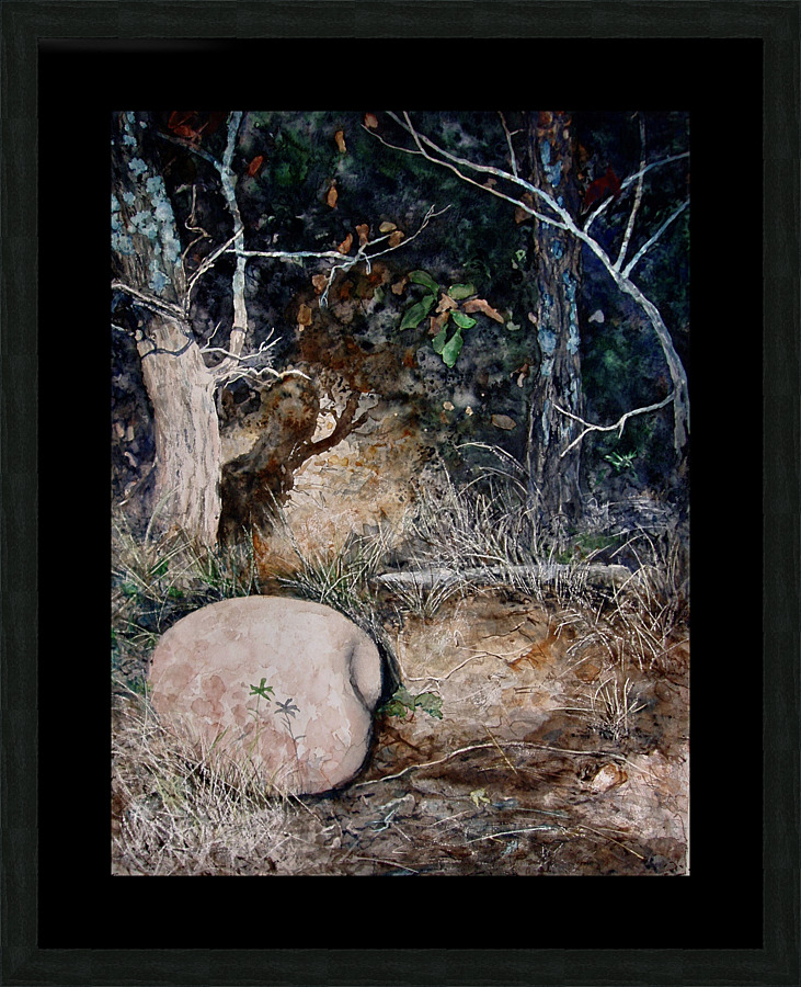 Rock and Shadow Picture Frame print