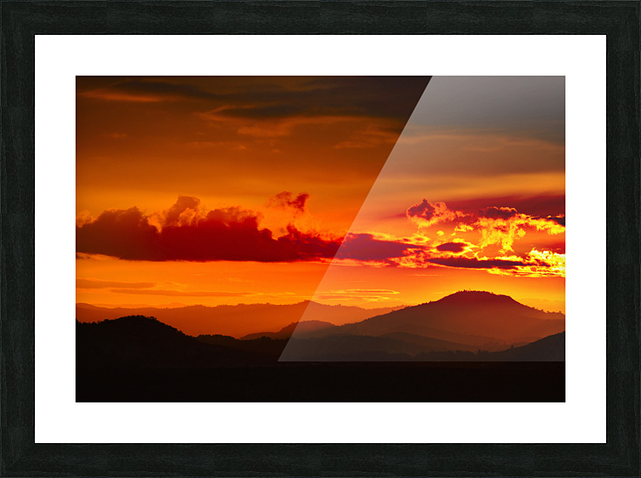 Orange Mountains Picture Frame print