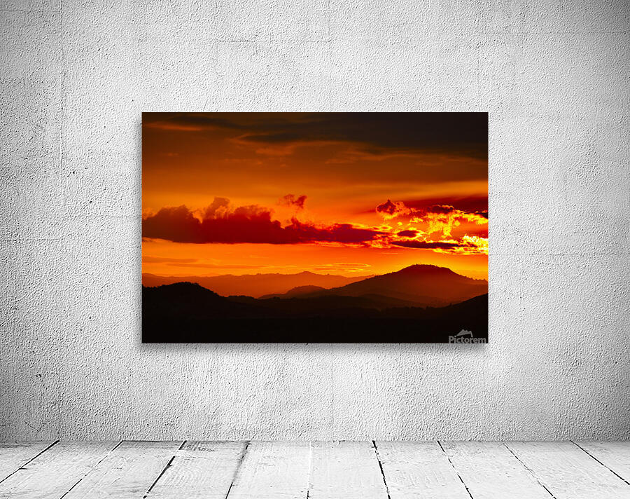 Orange Mountains Wall Preview