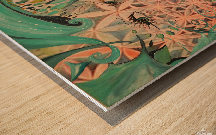 FLEUR DE VIE Wood print