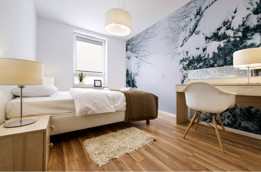 Entre les arbres Mural print