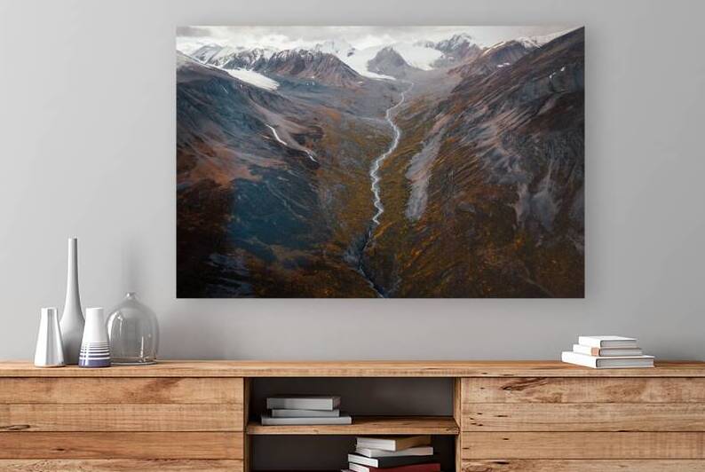 Glacial River Winding Through Wrangell-St Elias Tundra by Halid Kalkan