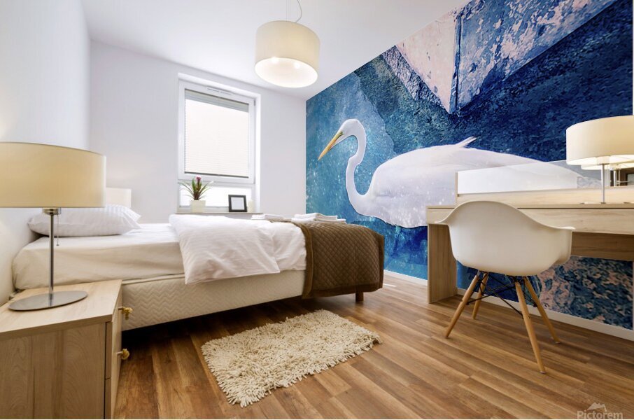 Egret Mural print