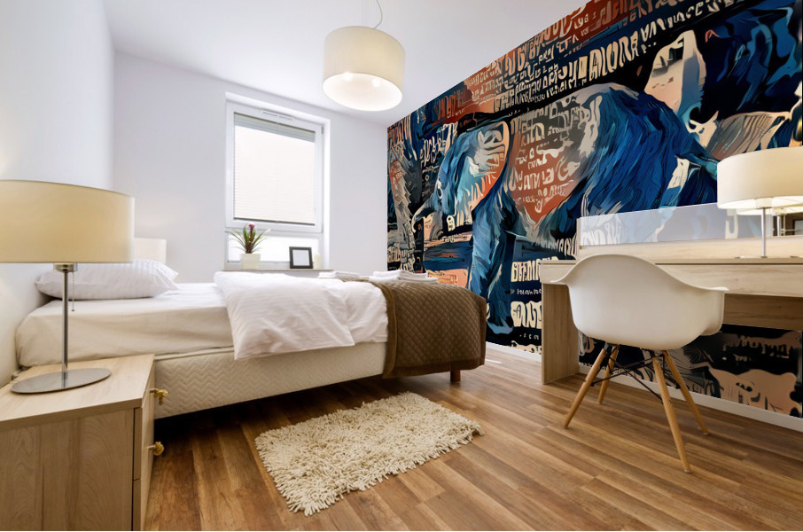 The Posterized Elephant Mural print