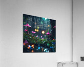 fairy forest in the middle of the night its raininglay summernightrain Acrylic Print