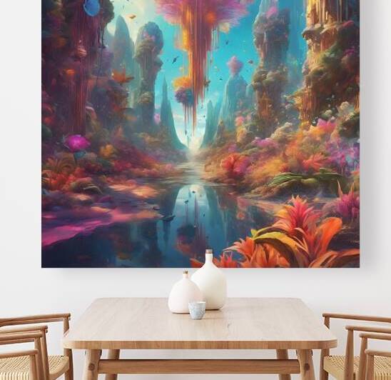 vibrant and surreal landscapes unfold before your eyes with colors that defy logic and gravity by Amina Ahmed