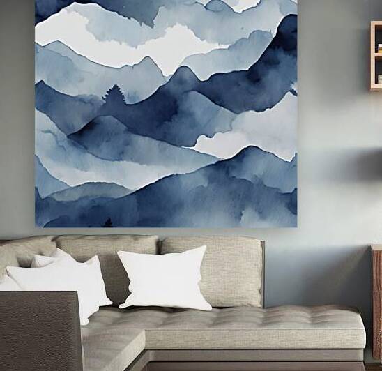 aesthetic navy color watercolor minimalistic nature by Amina Ahmed