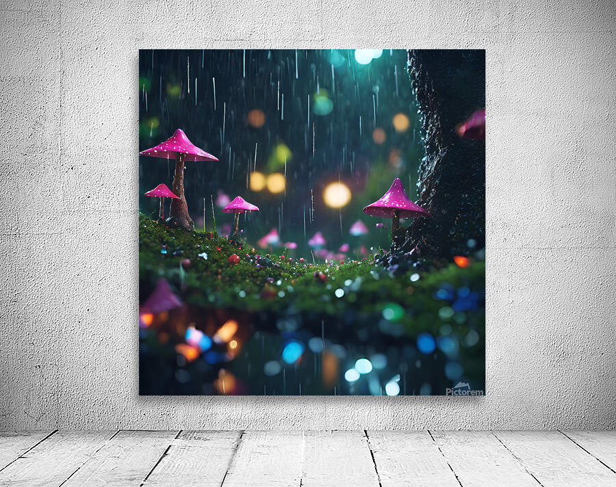 fairy forest in the middle of the night its raininglay summernightrain Wall Preview