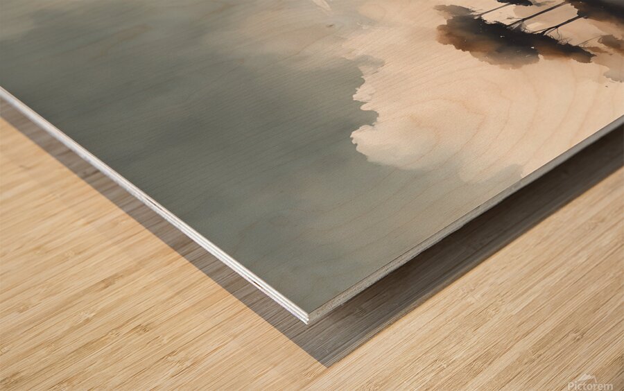 aesthetic tone watercolor minimalistic nature Wood print