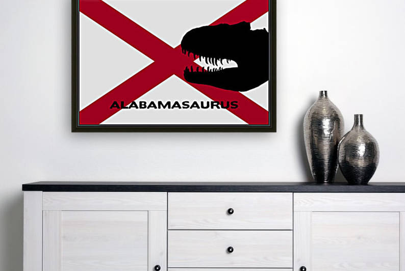 Funny Alabama Dinosaur Flag Art by Brian Kindsvater