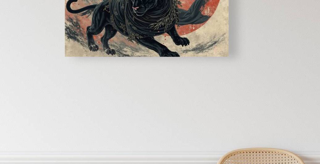 BLACK PANTHER WITH ORNATE FABRIC by fatiha sarra medjaoui