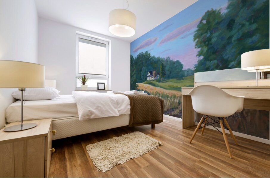 Gold lit Field Mural print