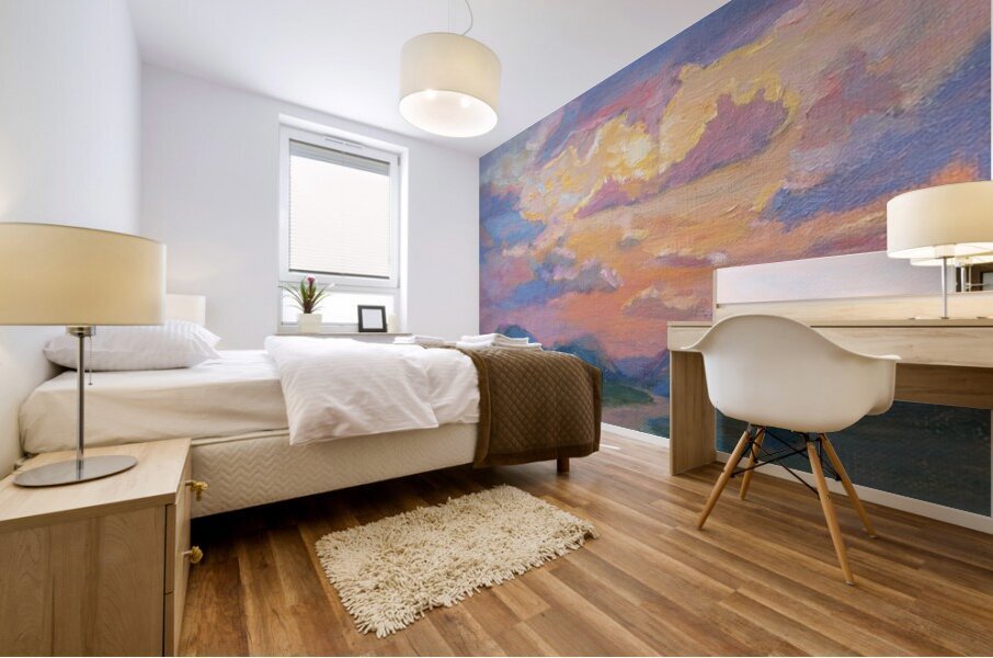 Stormy sunset Mural print