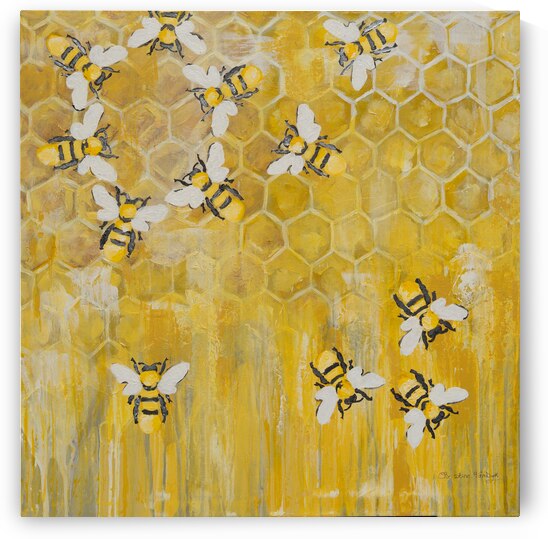 Honeycomb Bee Abstract Painting  by Christine VanDyk
