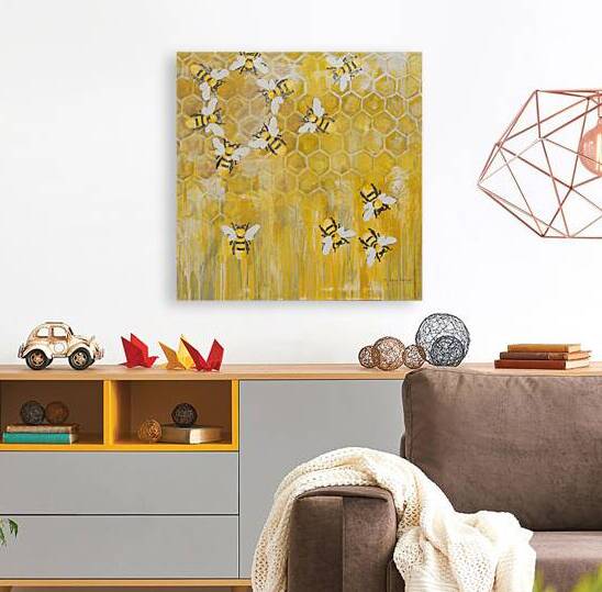 Honeycomb Bee Abstract Painting  by Christine VanDyk