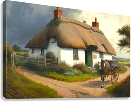 Cute Cottage Landscape Canvas Print
