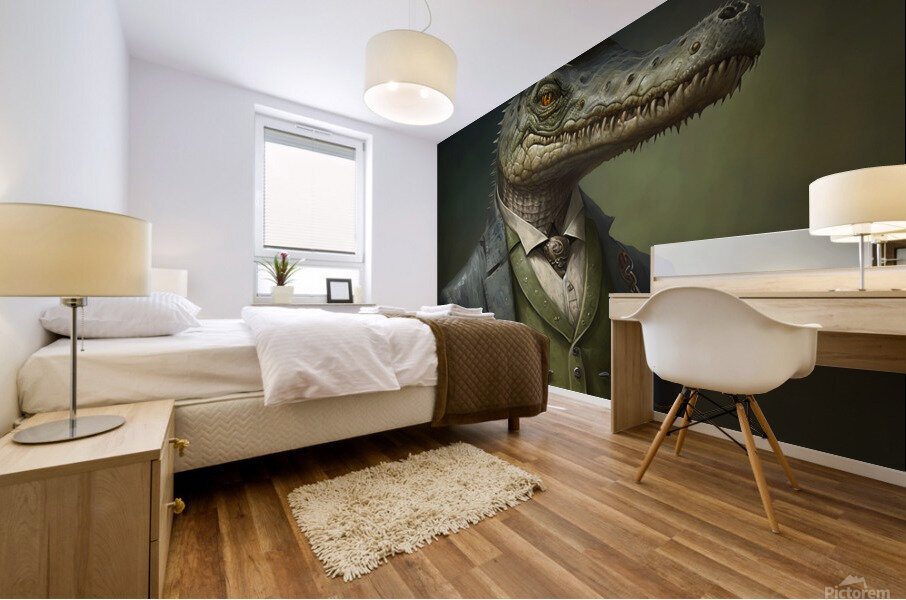 Anthropomorphic Alligator Mural print