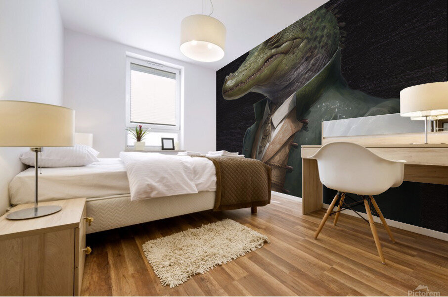 Anthropomorphic Alligator Mural print