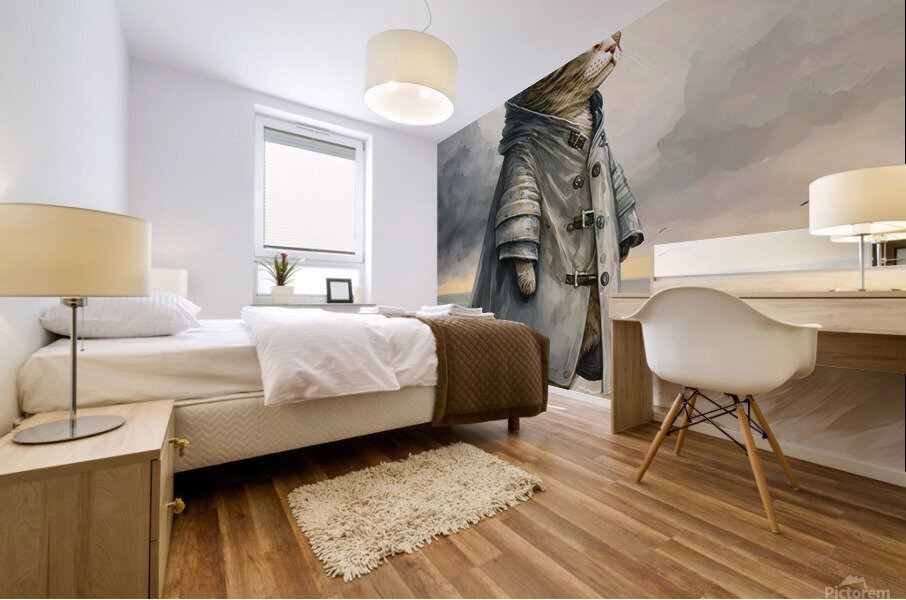Anthropomorphic Cat Mural print