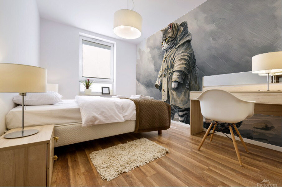 Anthropomorphic Cat Mural print