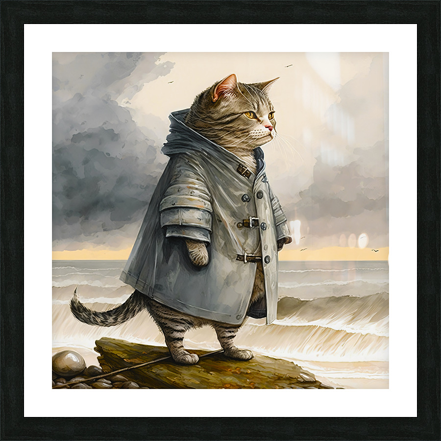 Anthropomorphic Cat Picture Frame print