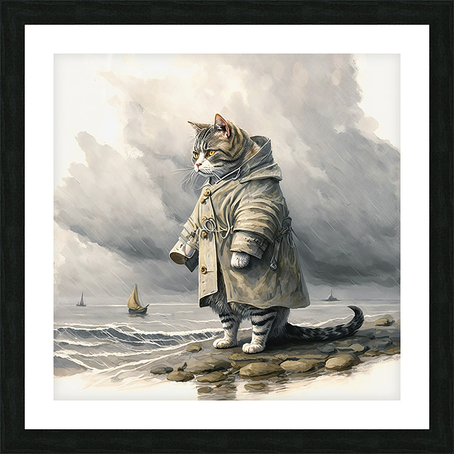 Anthropomorphic Cat Picture Frame print