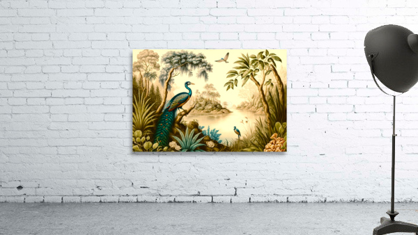 Peacock Landscape Wall Preview