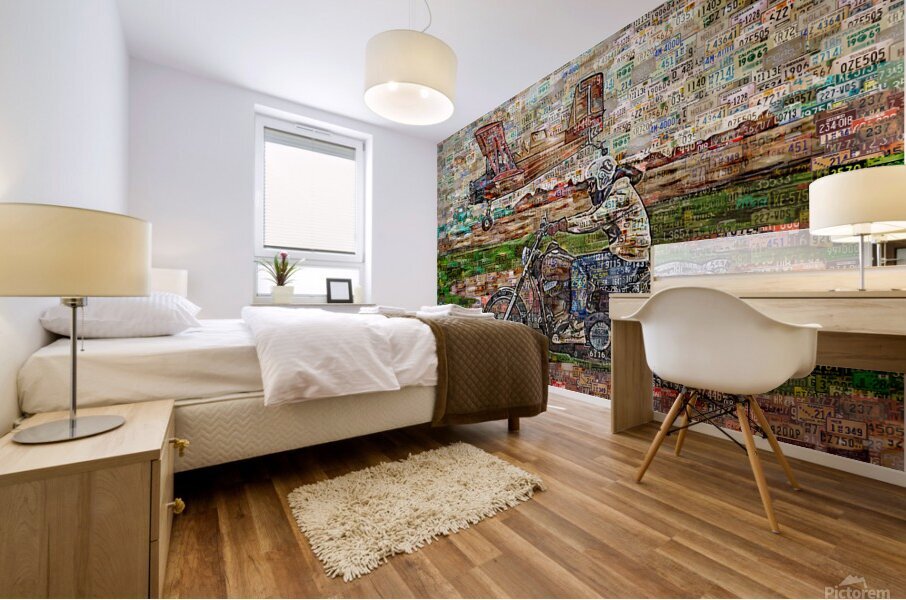 HARLEY  AND PLANE Mural print