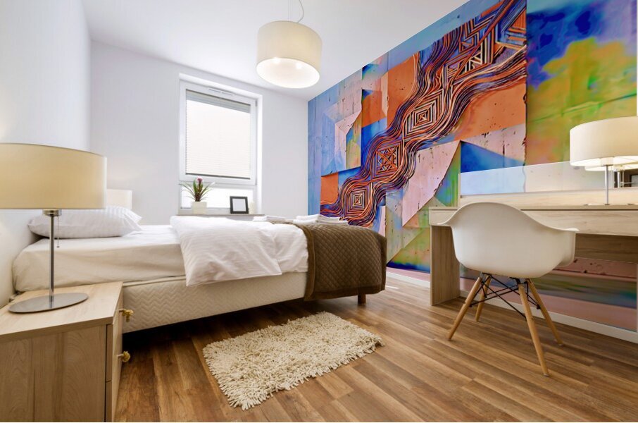 Geometric Root Mural print