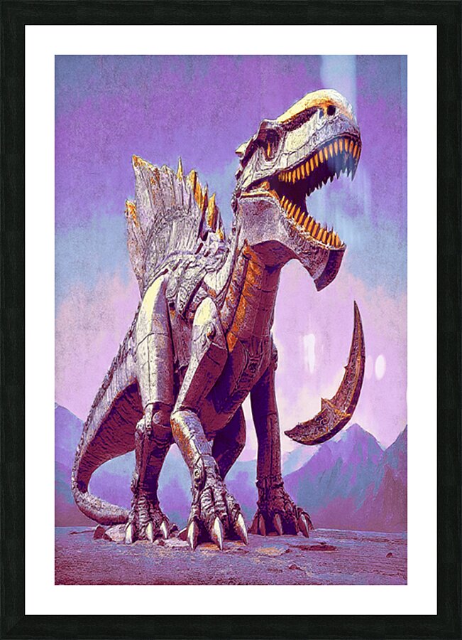 Futuristic Dragon Picture Frame print