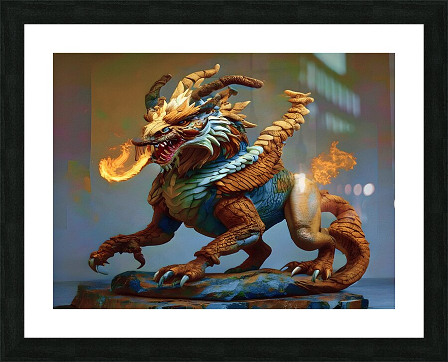 Fiery Dragon Picture Frame print