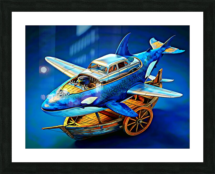 Shark Drive Picture Frame print