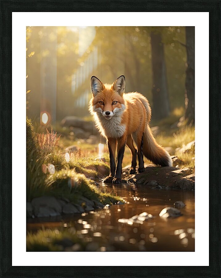 Photorealistic Fox Environment Picture Frame print
