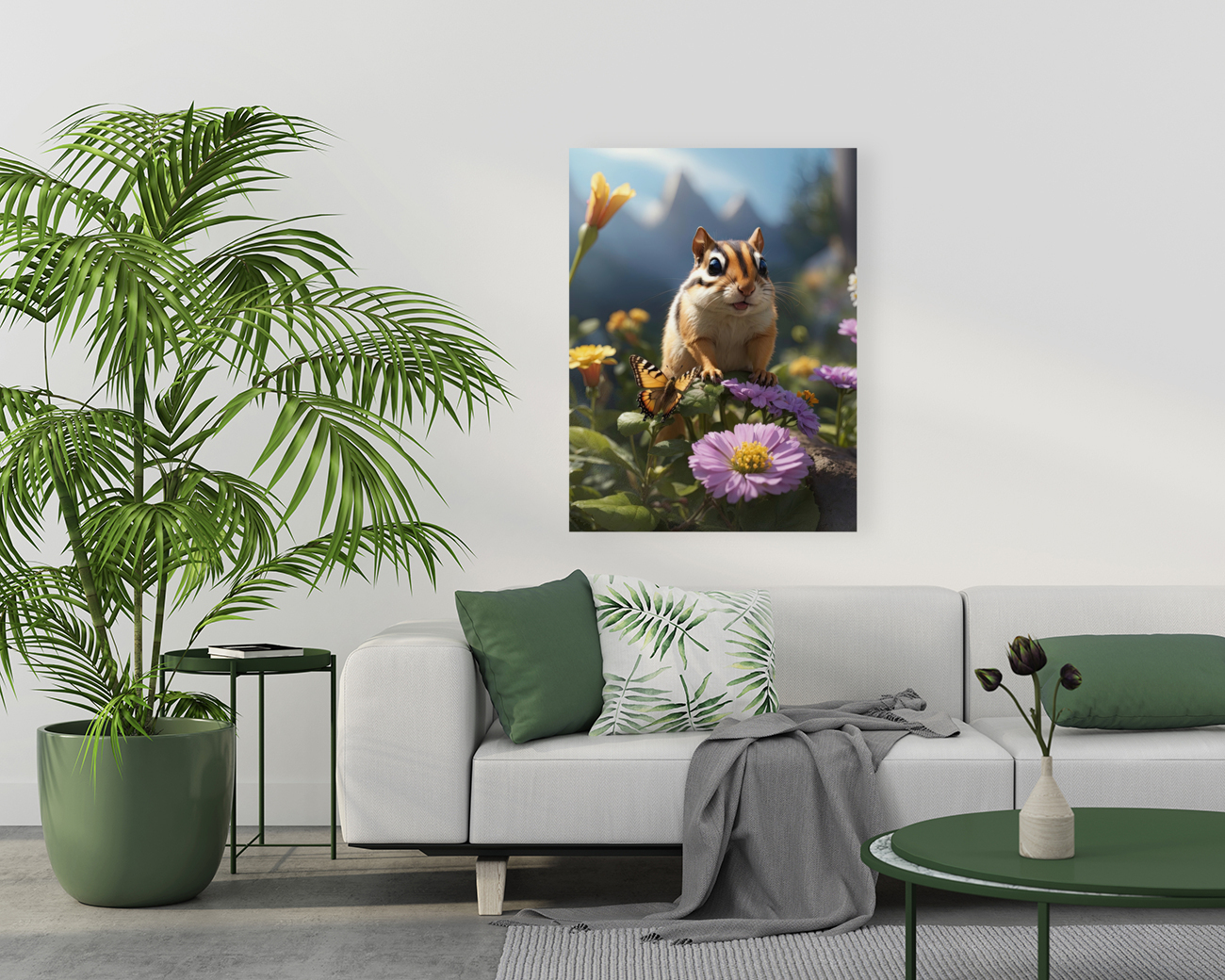 Chipmunk Encounter with a Butterfly Environment Reproduction