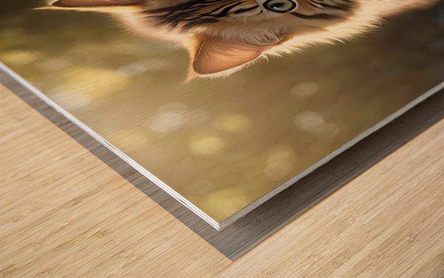 Cats Curious Exploration Environment Wood print