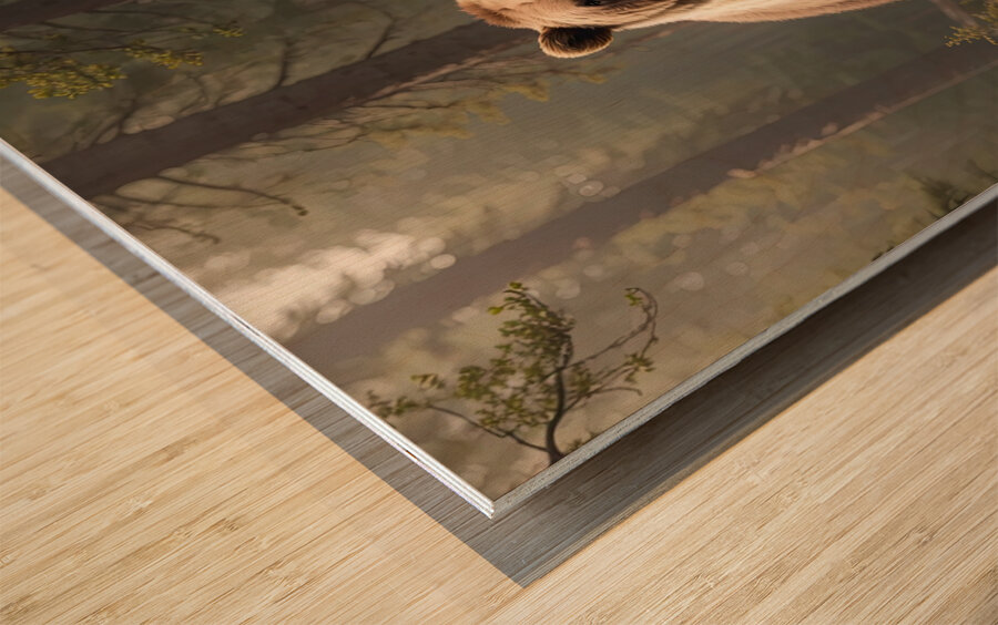 Hyper-realistic Bear Encounter Photography Wood print