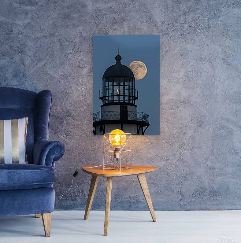 Montauk Light Lamproom Moonrise 1 Reproduction