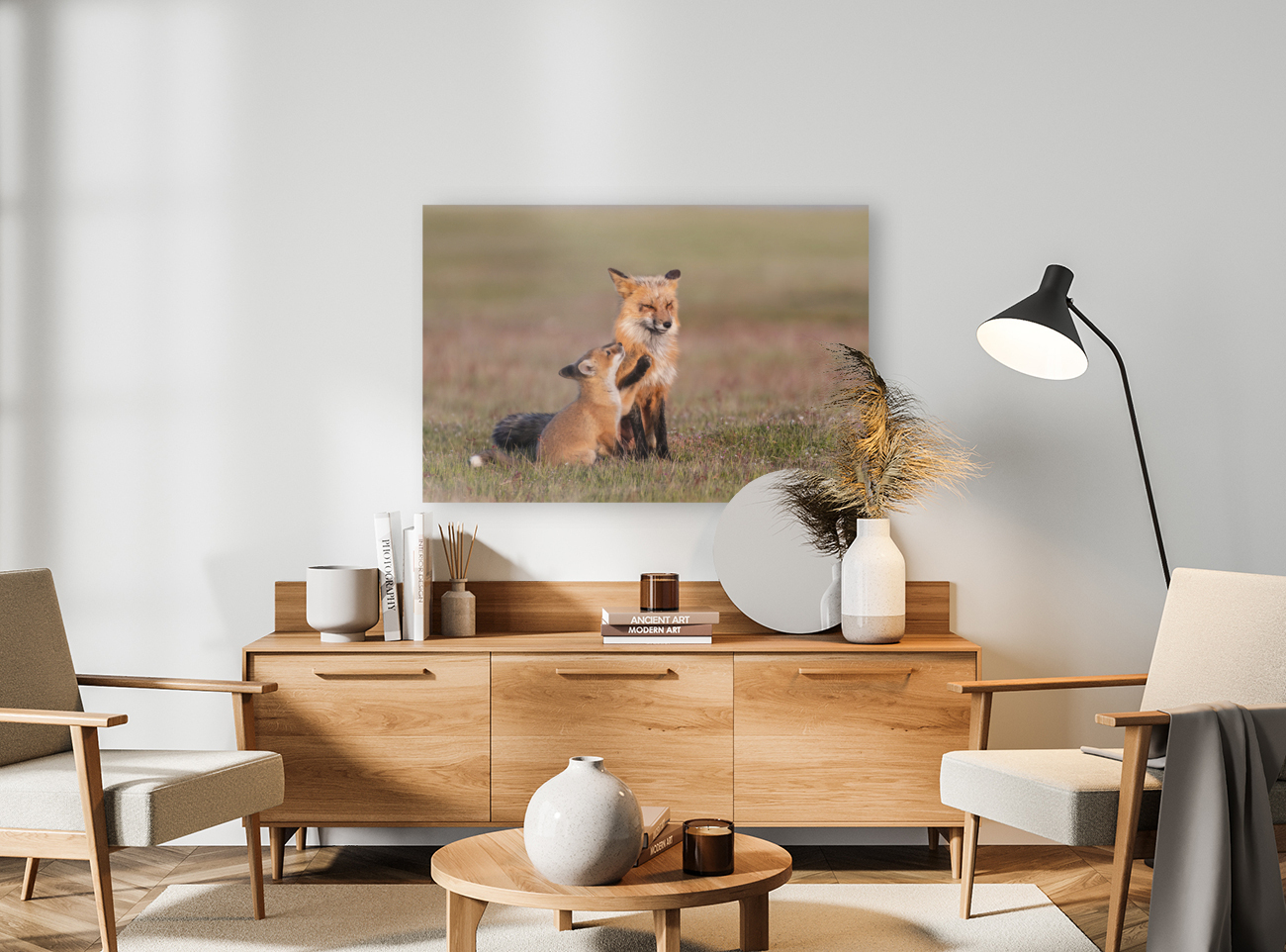 Red Fox with Kit Reproduction