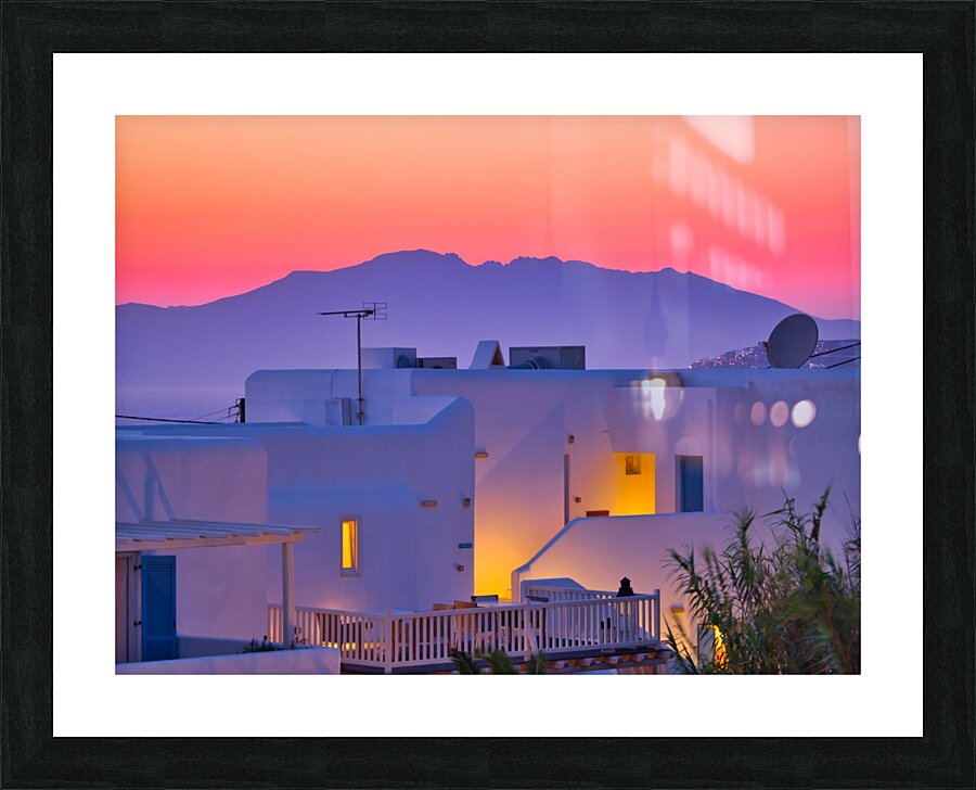 Mykonos Sunset Picture Frame print