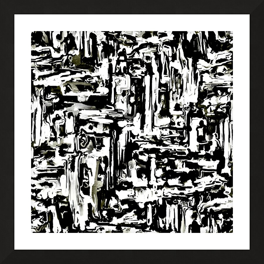 Black’n’White Chaos Picture Frame Printing