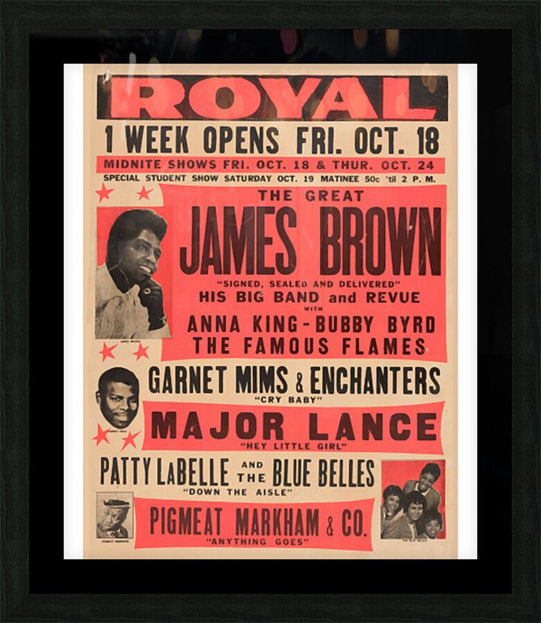 james brown 9 Picture Frame print