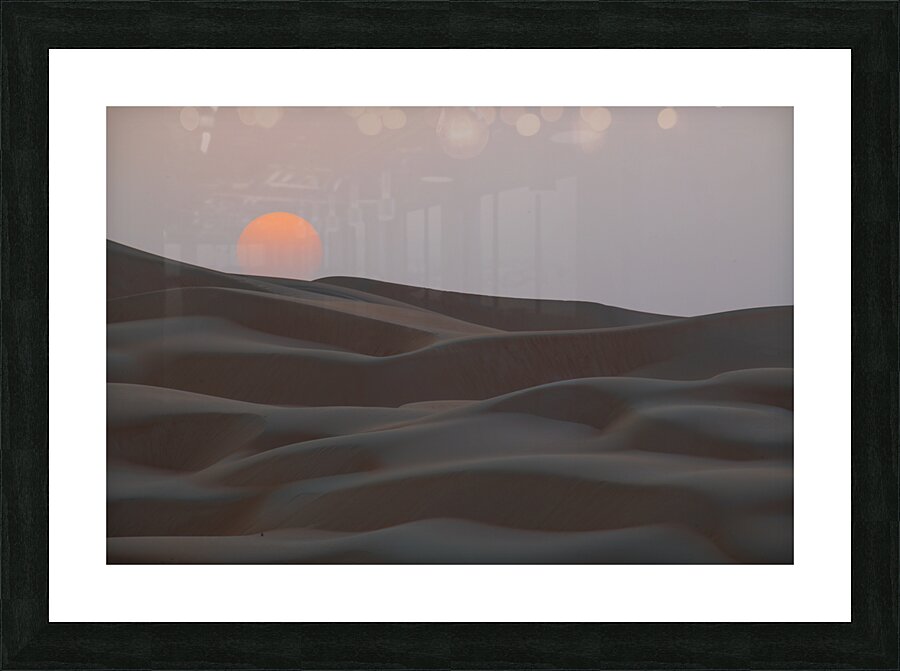 Dune red sun sinking Picture Frame print
