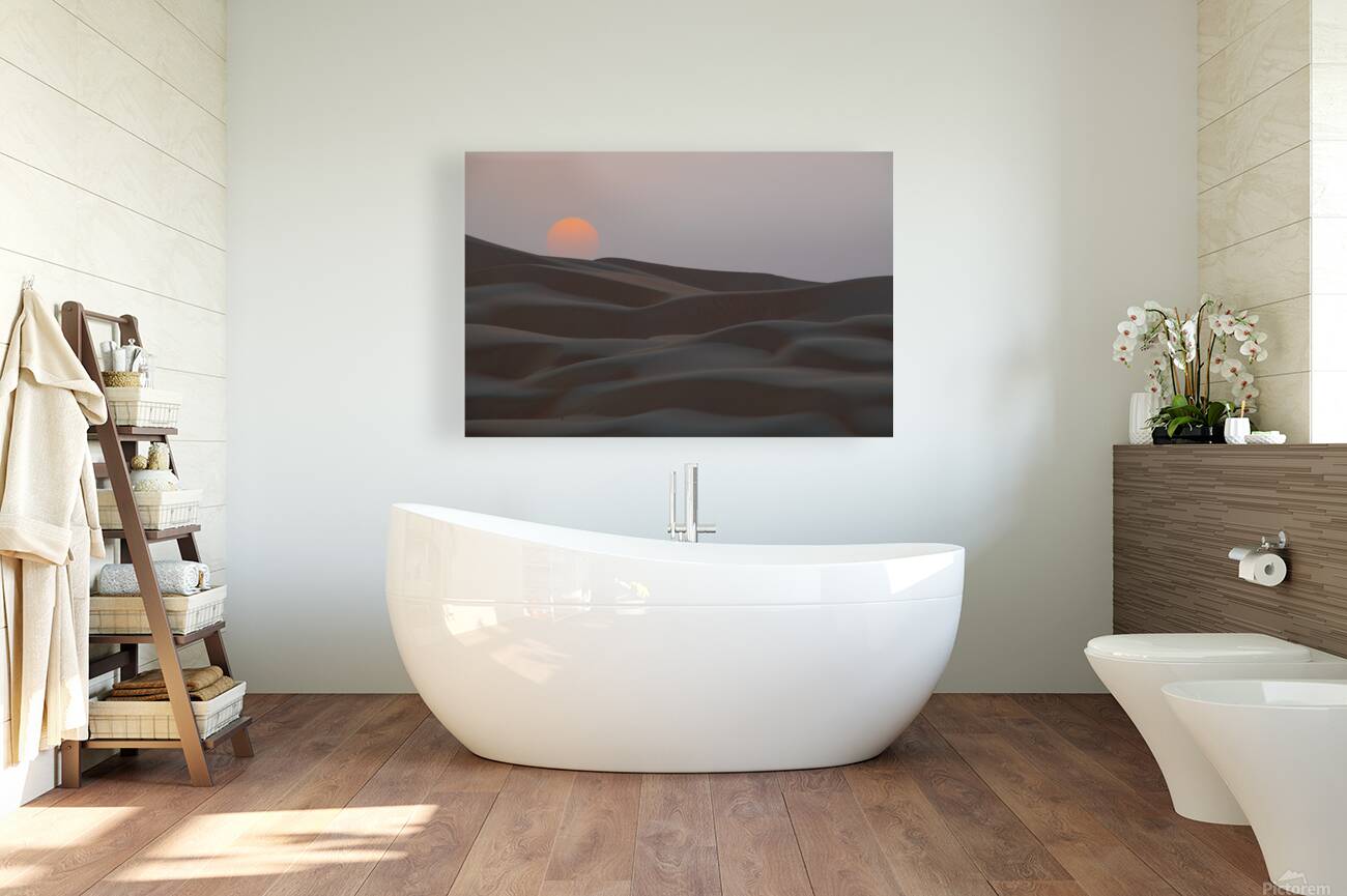 Dune red sun sinking Reproduction