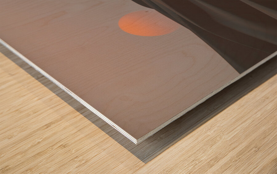 Dune red sun sinking Wood print