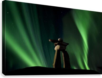 Aurora and Inukshuk Canvas Print