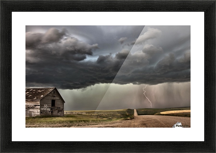 Storm  and Lightning Saskatchewan Picture Frame print